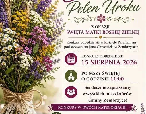 Konkurs na tradycyjny bukiet zielny w Zembrzycach – 15 sierpnia