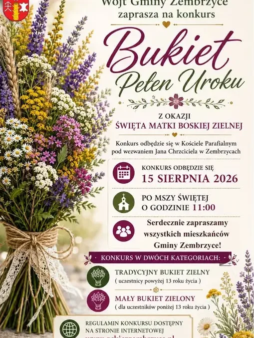 Konkurs na tradycyjny bukiet zielny w Zembrzycach – 15 sierpnia