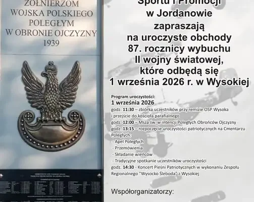 87. Rocznica Wybuchu II Wojny Światowej – Uroczystości w Wysokiej