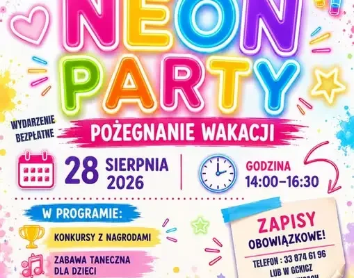 Neon Party w Zembrzycach – kolorowe zakończenie wakacji dla dzieci