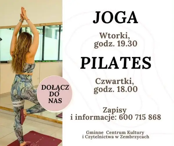 Joga i pilates w Zembrzycach – nowe zajęcia w Gminnym Centrum Kultury