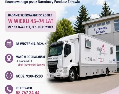 Bezpłatna mammografia w Makowie Podhalańskim – 18 września