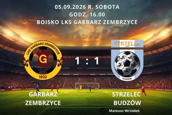 Remis w Zembrzycach: Garbarz 1:1 Strzelec Budzów po kontrowersyjnym karnym