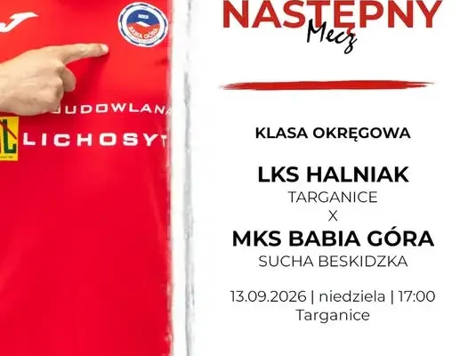 MKS Babia Góra Sucha Beskidzka zagra w Targanicach. Kluczowy mecz w Klasie Okręgowej