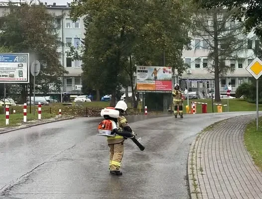 Sucha Beskidzka: strażacy ochotnicy neutralizowali plamę substancji ropopochodnej