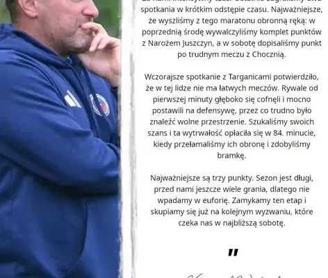 MKS Babia Góra podsumowuje udany okres: przełamany mur Targanic i komplet punktów