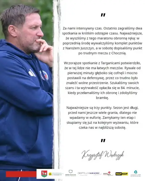 MKS Babia Góra podsumowuje udany okres: przełamany mur Targanic i komplet punktów